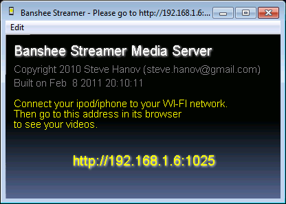 Click to view Banshee Streamer Media Server 1.0 screenshot